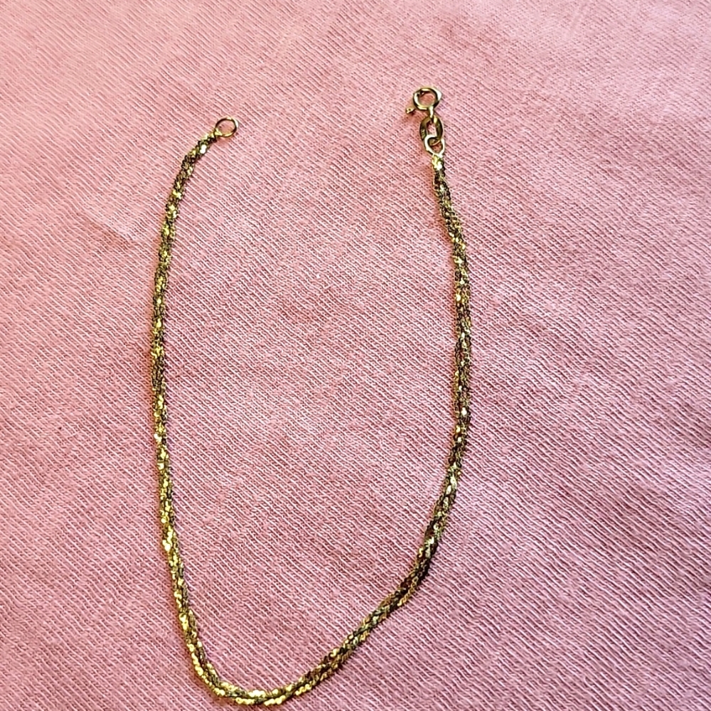 7" stamped 14k braided bracelet